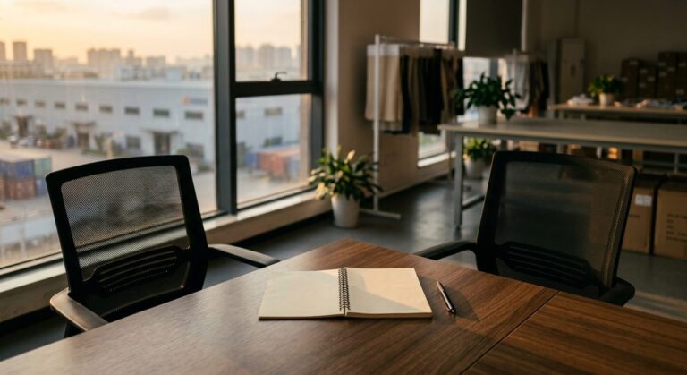 Translation Is Not the Hard Part of Buying in China - Two chairs at a meeting table with a notepad between them