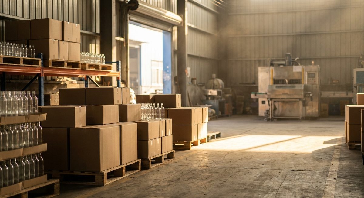 Private Label Manufacturing in China: How It Really Works - Blank unbranded bottles and boxes staged for a brand photoshoot